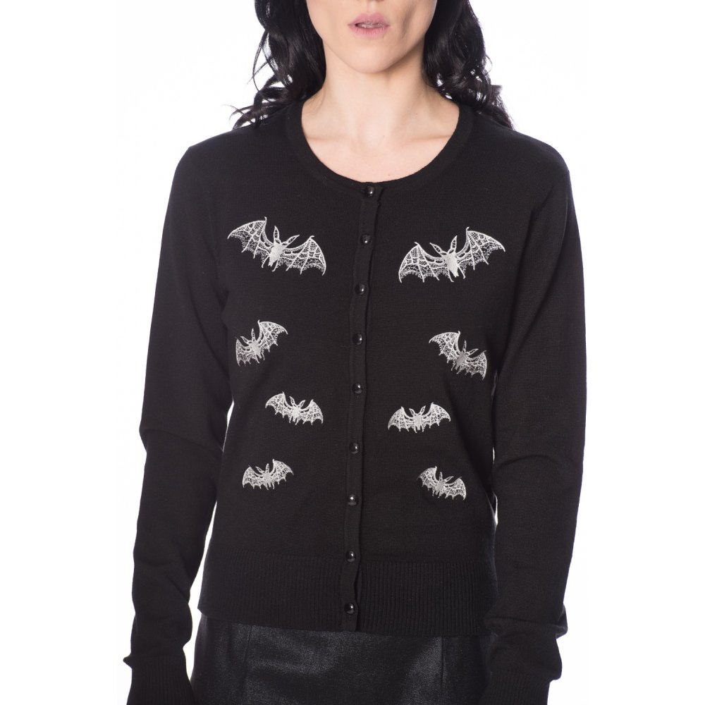 Banned - LACE BATS Cardigan - Zwart